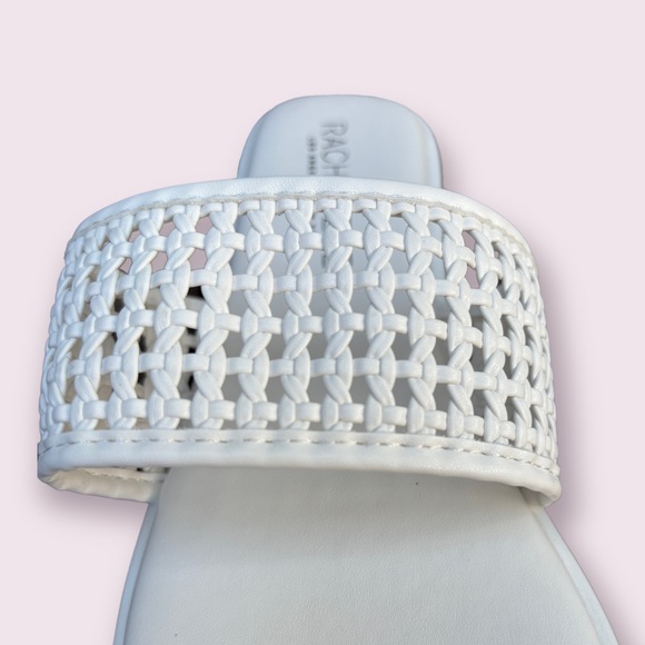 Rachel Zoe Women’s 8 White Woven Flat Sandals with Toe Ring, Rachel Zoe Sandals - Picture 4 of 13